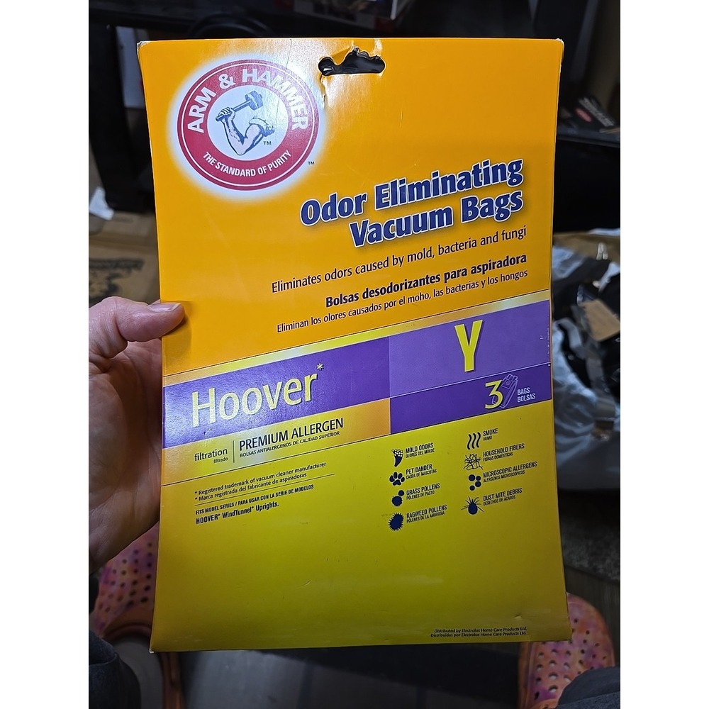 Arm & Hammer Odor Eliminating Vacuum Bags Hoover Y x3 Wind Tunnel New Unopened